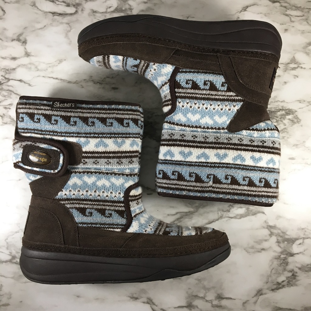 Skechers Brown and Blue Winter Boots